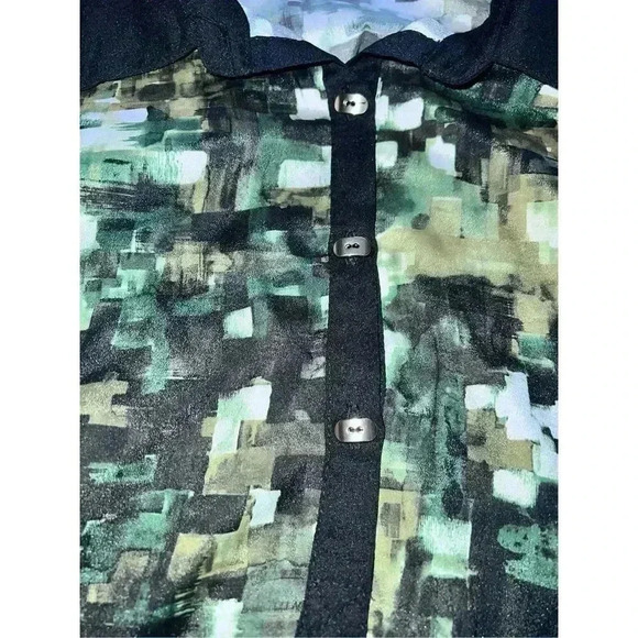 Vtg RareAlberto Makali Sz L Blouse Collar Button Down Long Sleeves Ethnic Goblin - Picture 3 of 5